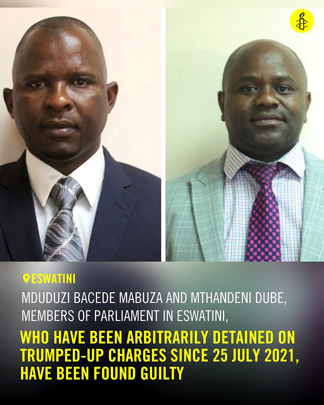 Eswatini Members of Parliament Bacede Mabuza and Mthandeni Dube