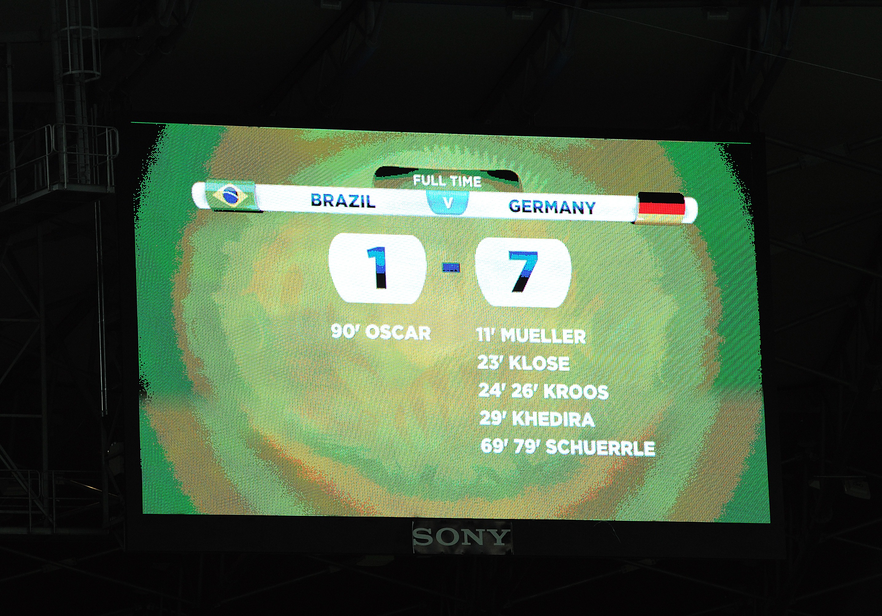 Fifa World Cup Brazil Semi Final scoreboard