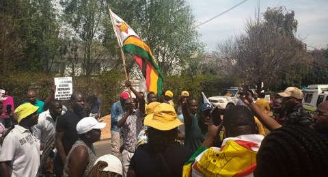 Zimbabweans on march in Pretoria call for free and fair polls and for embassy to ‘shut down’