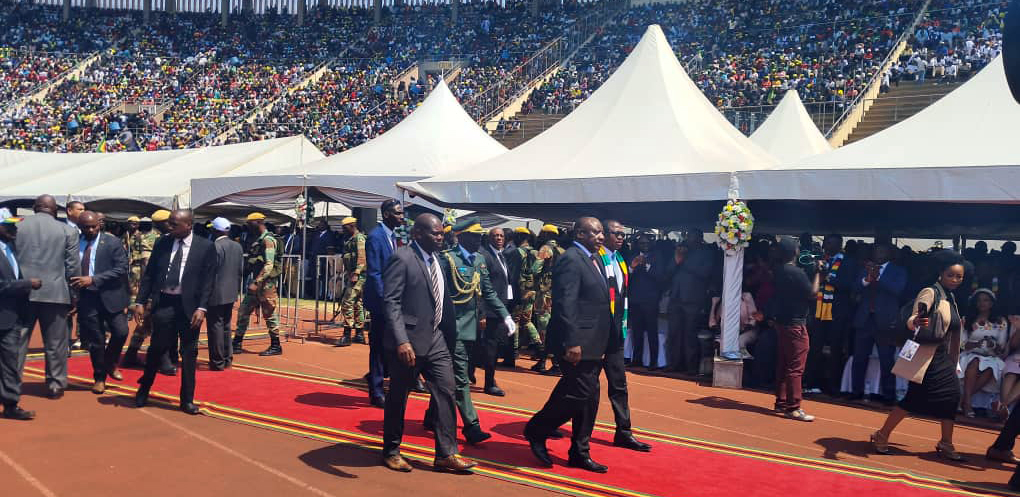 Cyril Ramaphosa at Emmerson Mnangagwa inauguration