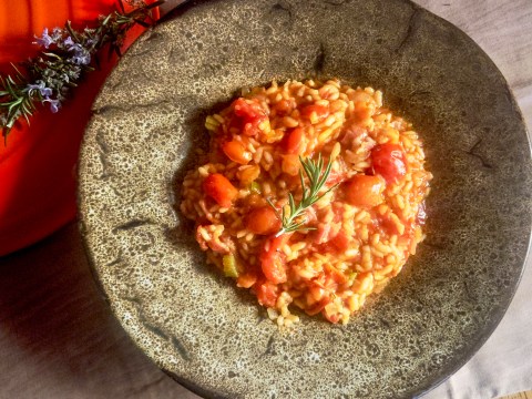 What’s cooking today: Tomato and bacon risotto