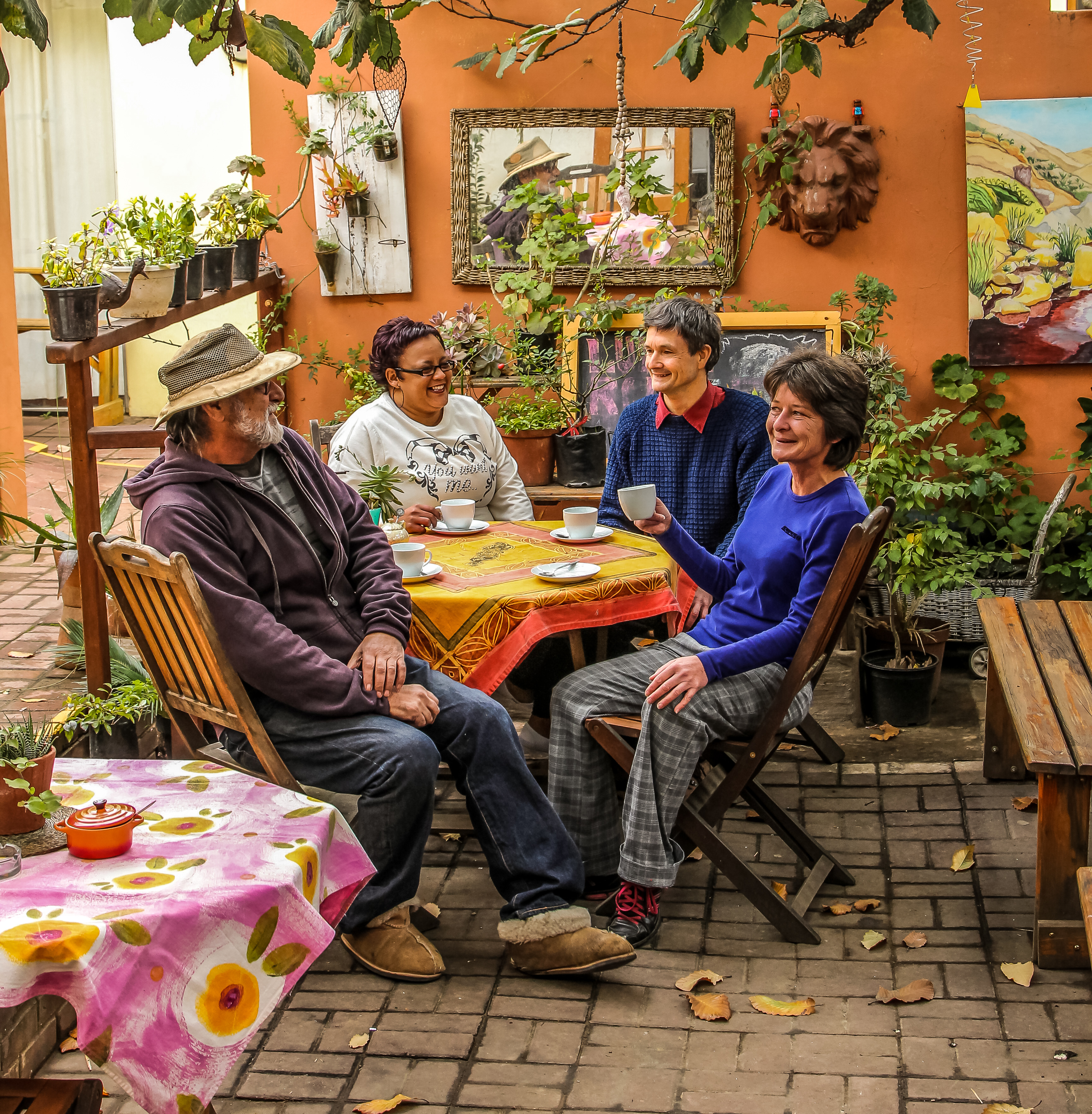 Barrydale, Western Cape: Coffee with mates at midday – priceless time spent. Image: Chris Marais