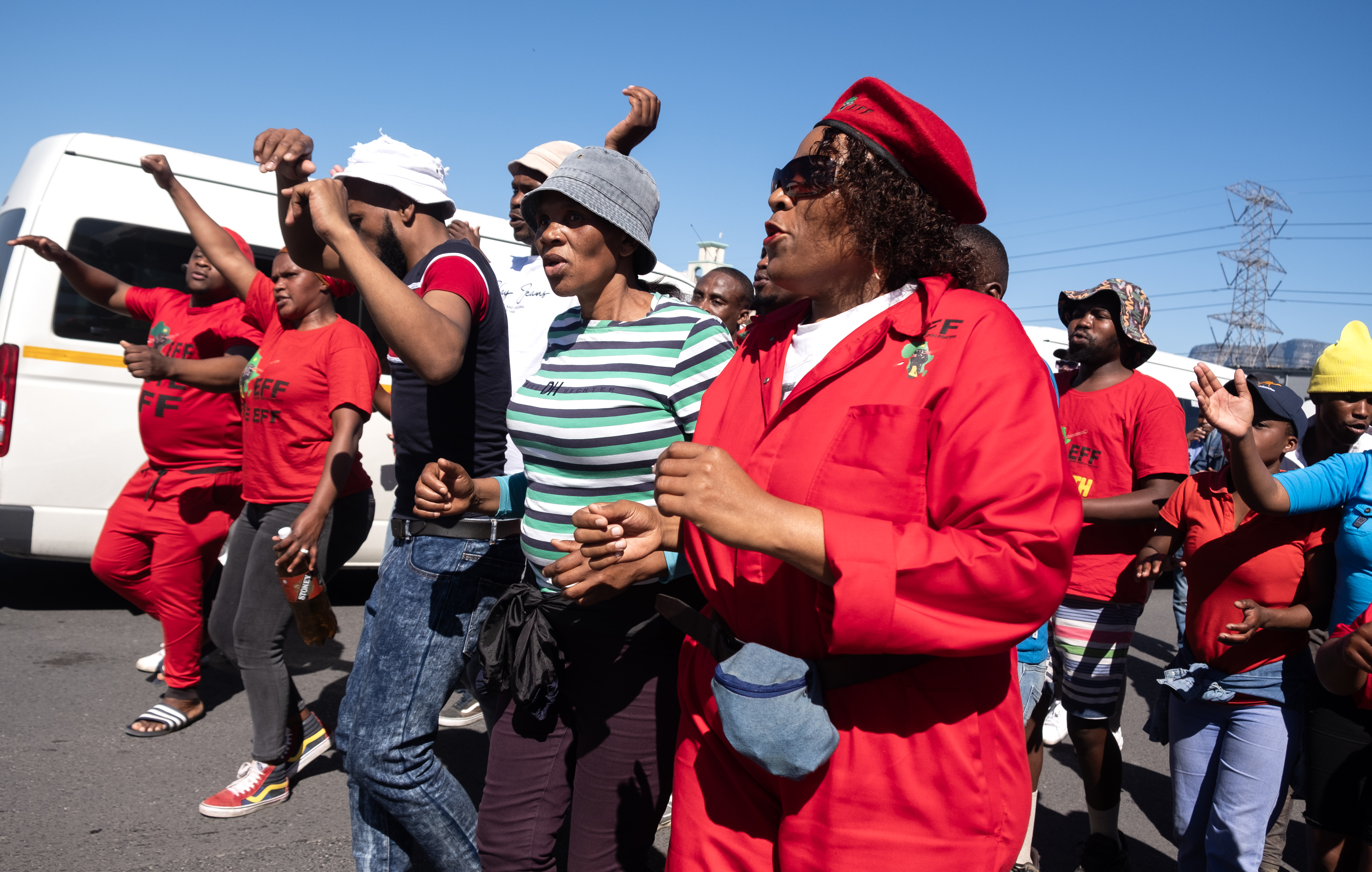 EFF members protesting