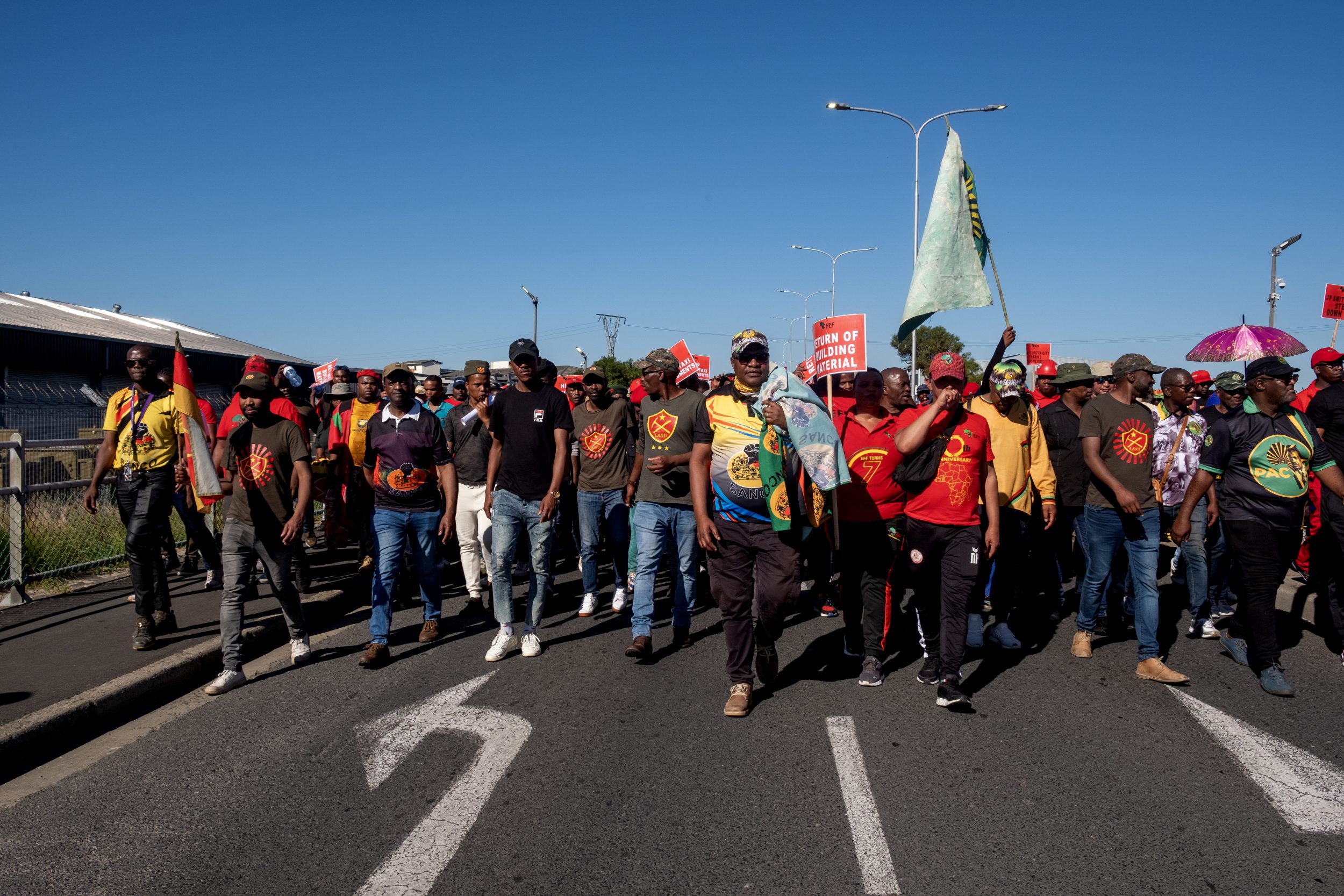 EFF, PAC, Land Party and ATM members marching