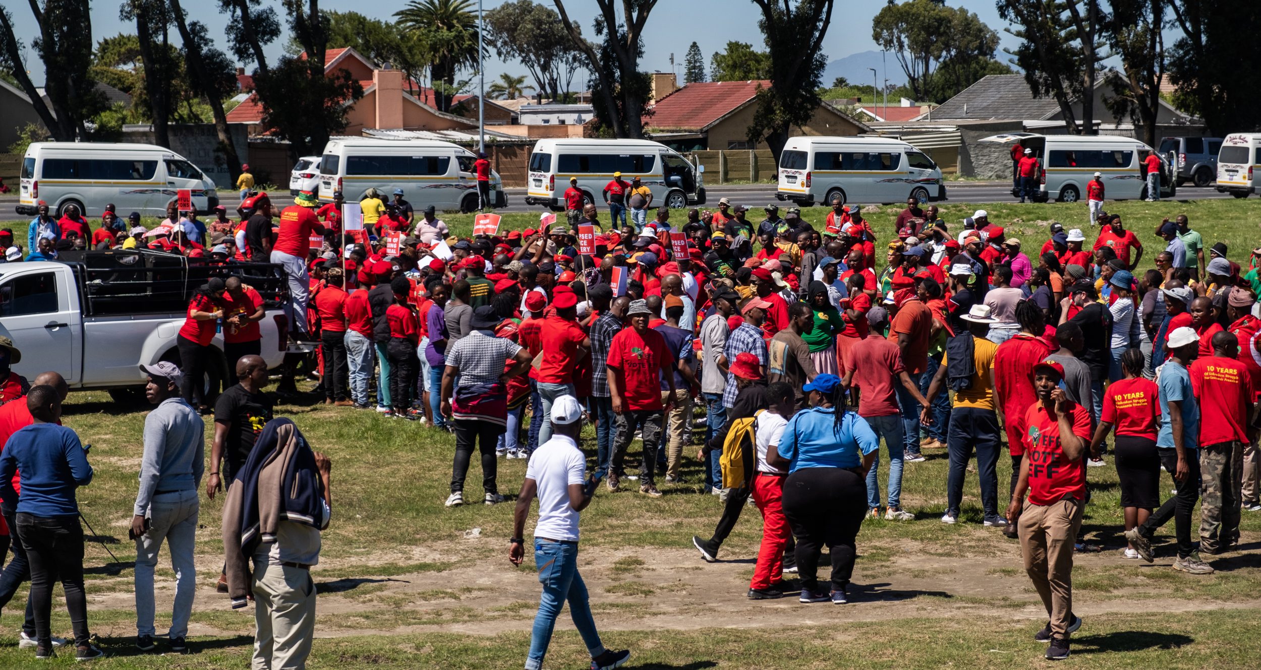 EFF marchers gathering