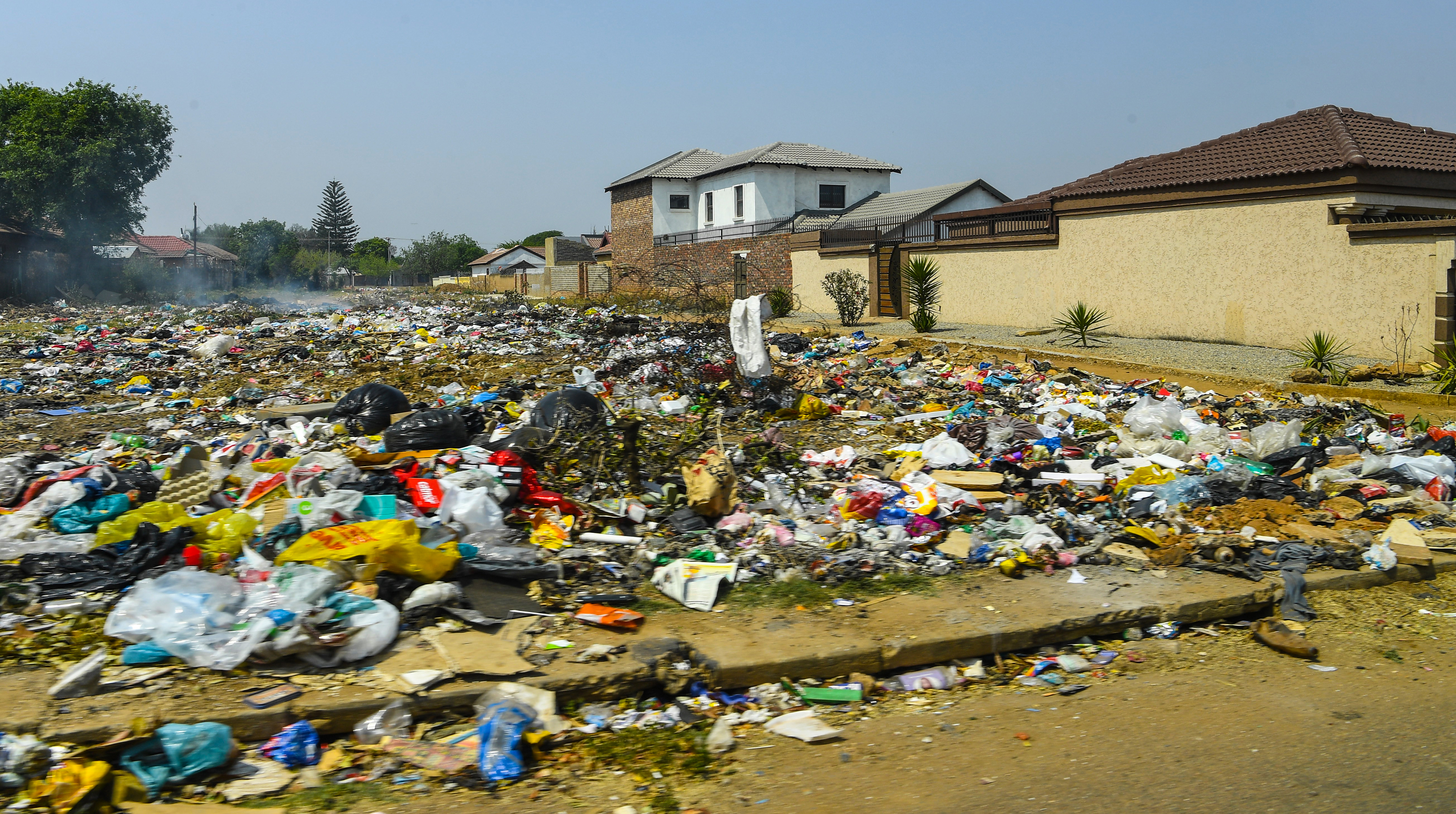 Uncollected waste piles in Tshwane