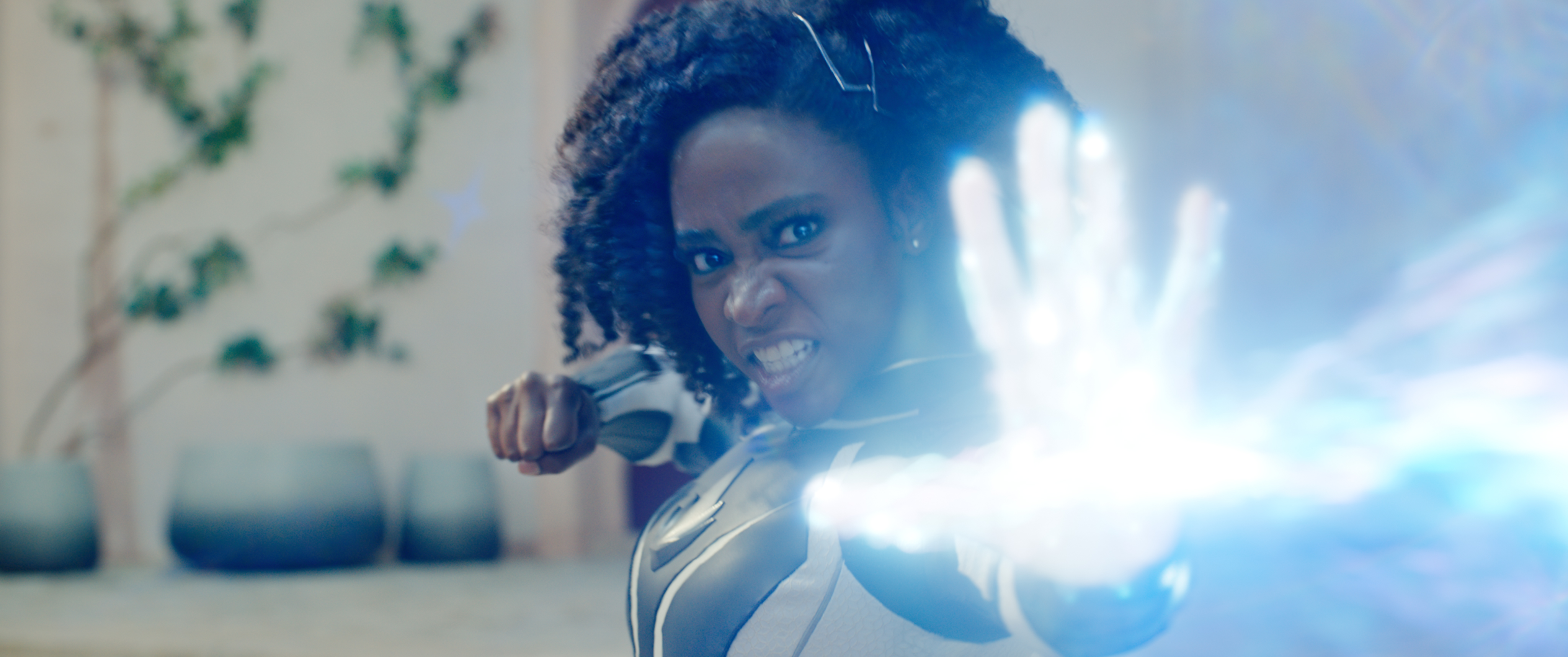 Teyonah Parris as Captain Monica Rambeau in Marvel Studios' THE MARVELS. Photo courtesy of Marvel Studios. © 2023 MARVEL.