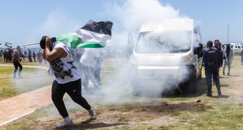 Cape Town police use stun grenades, water cannon as pro-Israel protest disrupted by pro-Palestinian protesters