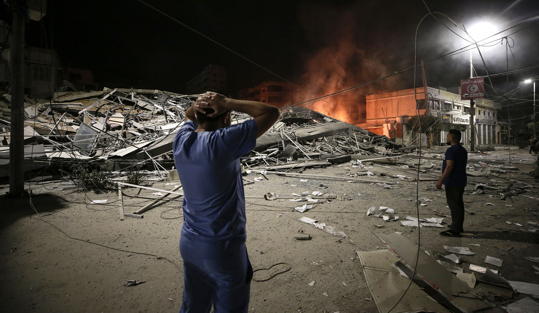 aftermath of an Israeli air strike in Gaza