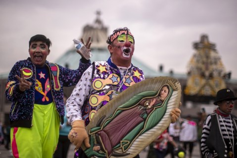 Mexican clowns join annual pilgrimage to the Virgin of Guadalupe, and more from around the world