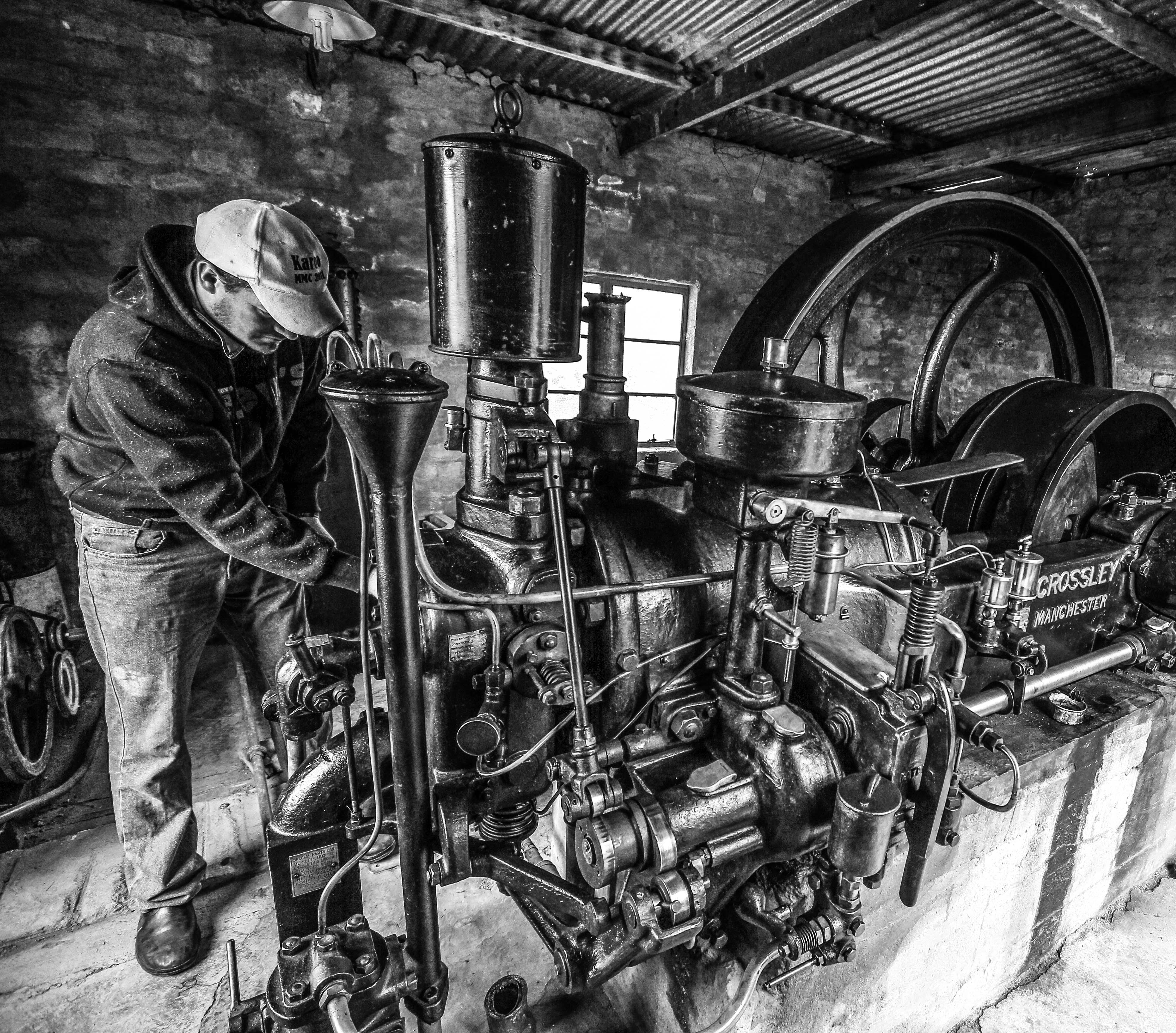 Aberdeen: One of the long-serving standing generator engines that once lit up the Cango Caves, now on display at Waterkloof Farm outside Aberdeen. Image: Chris Marais