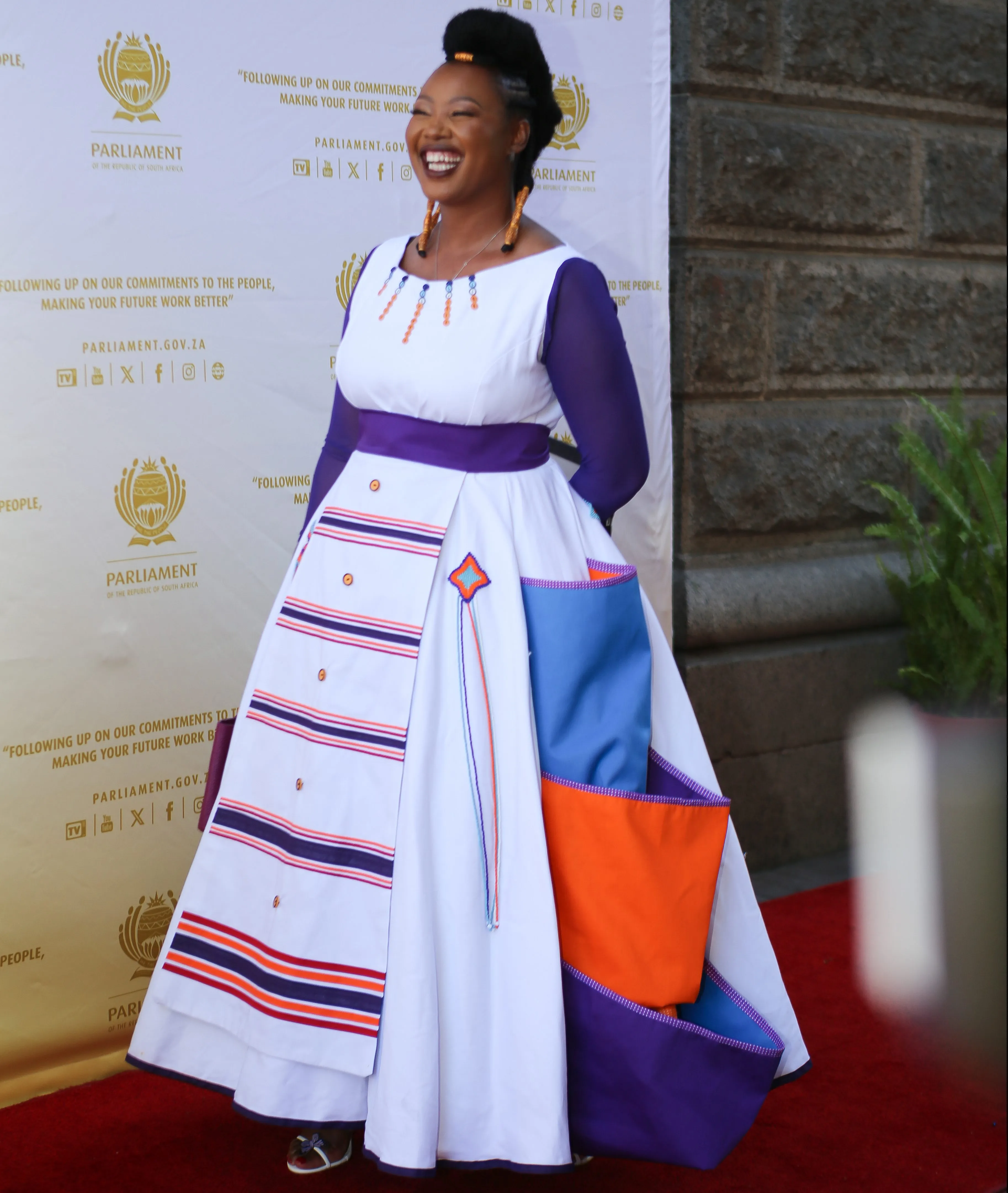 Minister of Small Business Development Stella Ndabeni-Abrahams on the red carpet at Sona 2024