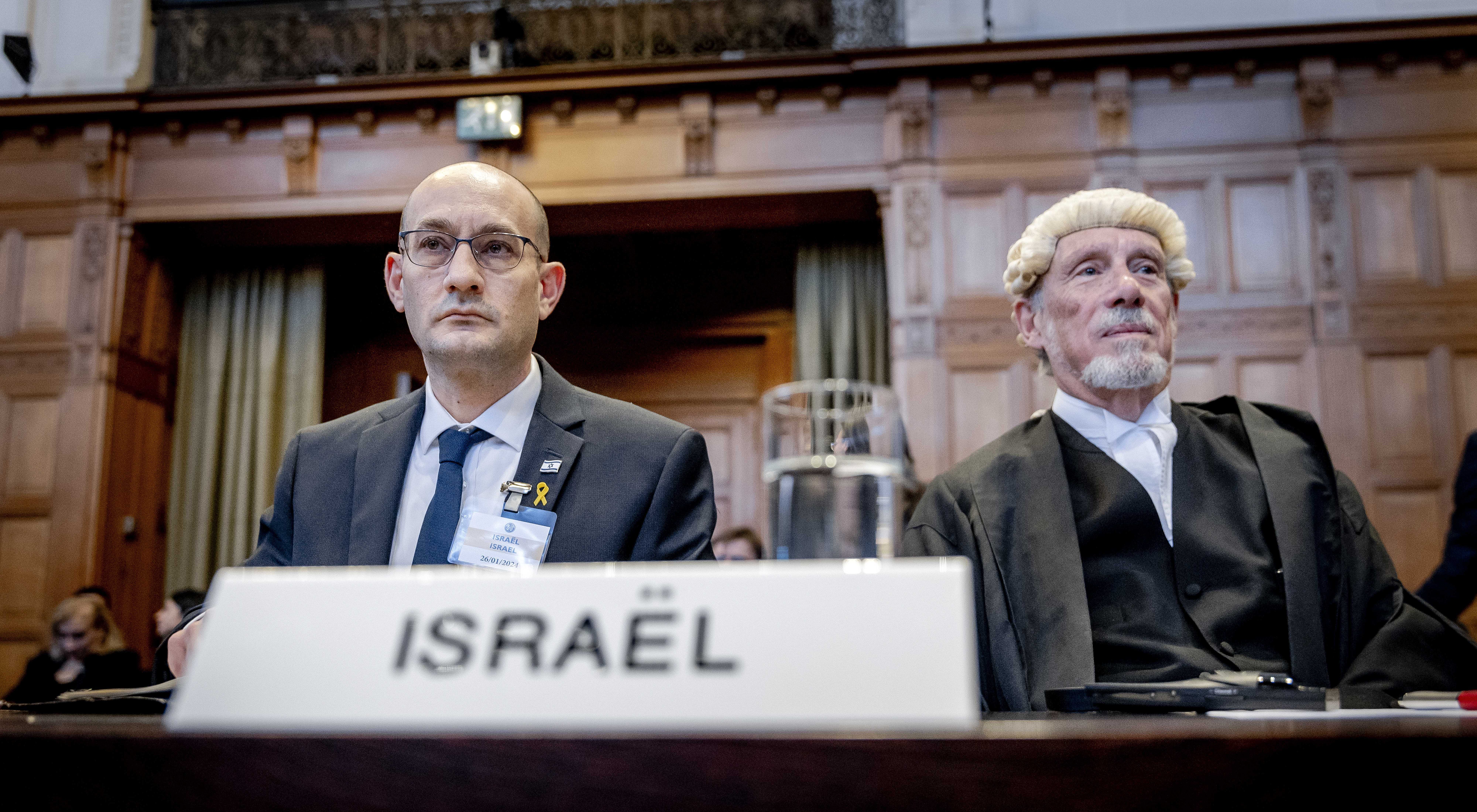 Gilad Noam, Deputy Attorney-General for International Affairs, and lawyer Malcolm Shaw, Israel