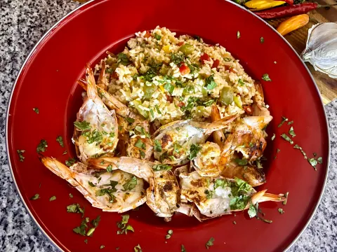 What’s cooking today: Queen prawns with pepper-chilli rice