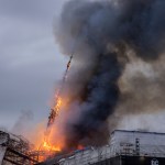Spire collapses as fire engulfs Copenhagen's historic stock exchange