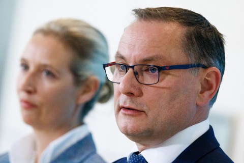 German far-right politician vows not to quit after aide accused of spying for China