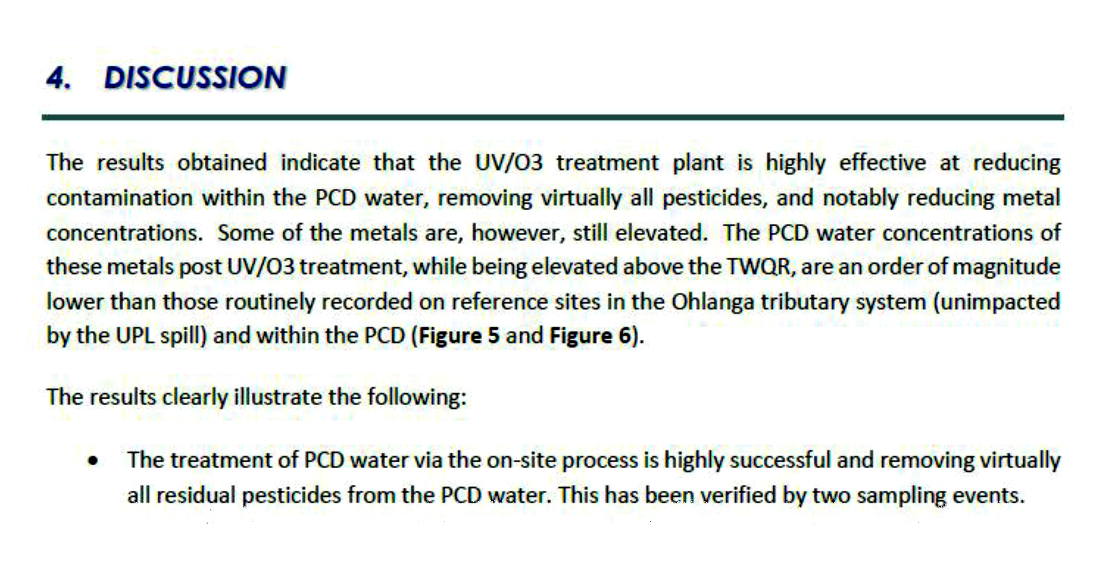 upl water conclusions