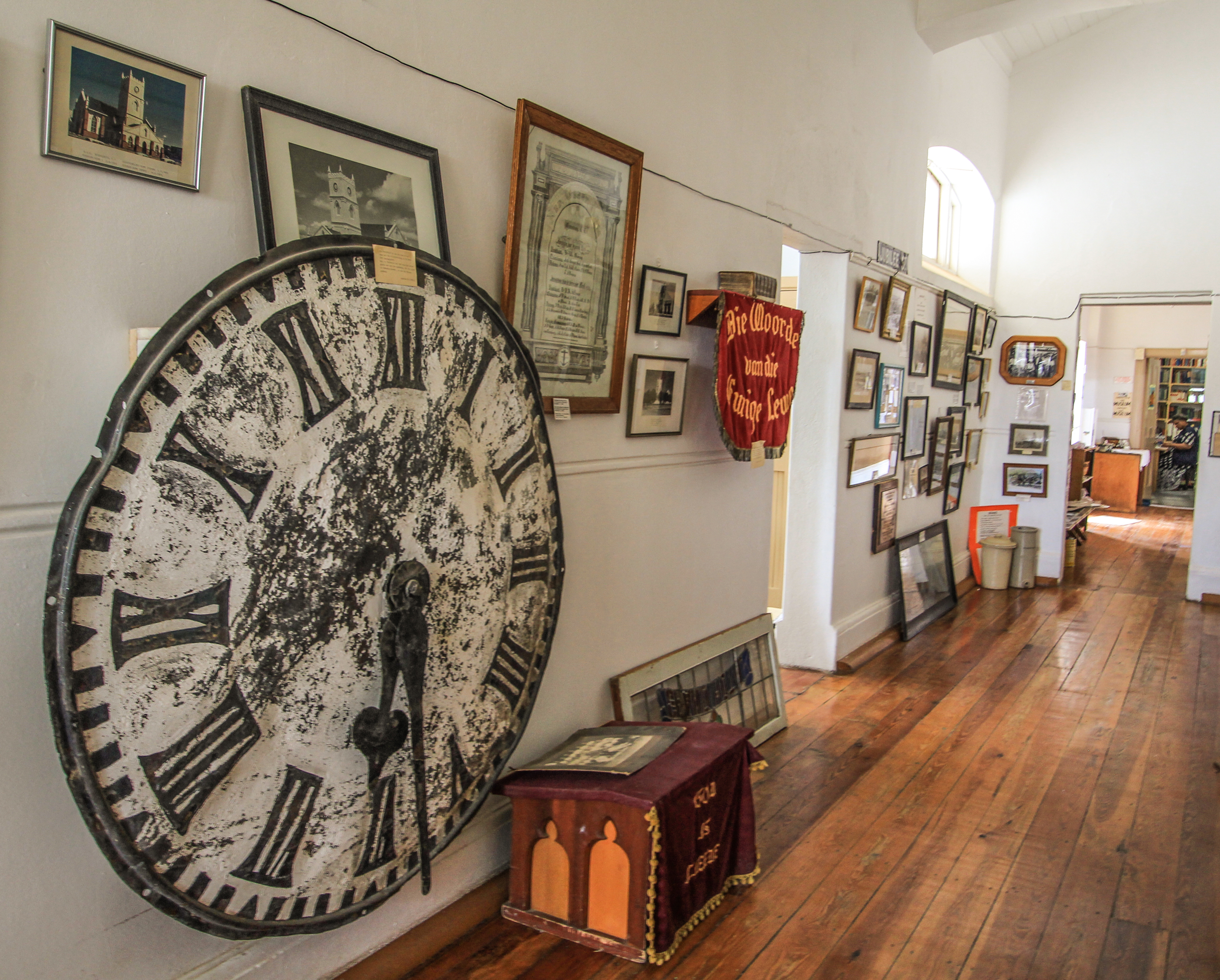 The clock-face from the collapsed church tower in Middelburg. (Photo: Chris Marais)