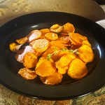 What’s cooking today: Sweet potato scallops in the air fryer
