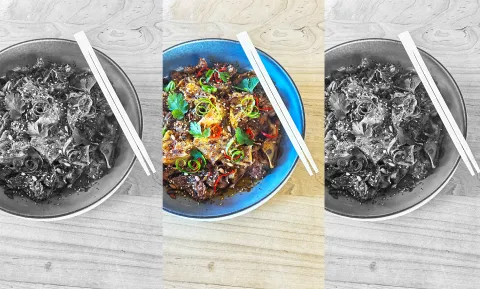 Chef Rowan Larkin’s Szechuan-style chilli, cumin and lamb noodles