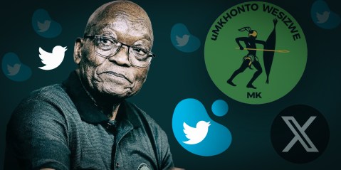 Jacob Zuma's MK party has swiftly gathered online support from the RET community, which took over from the Guptabots, according to a new report.(Photos: Ihsaan Haffejee / AFP, Gallo Images and Freepik)
