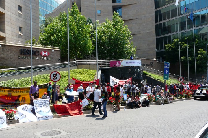 Global Occupy movement arrives at JSE – ever so briefly