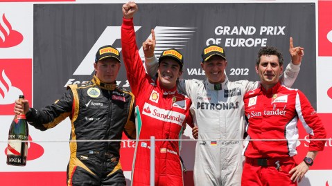 Motor racing-Schumacher back on the F1 podium at last
