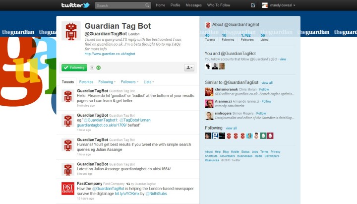Guardian’s new Twitter-based search service