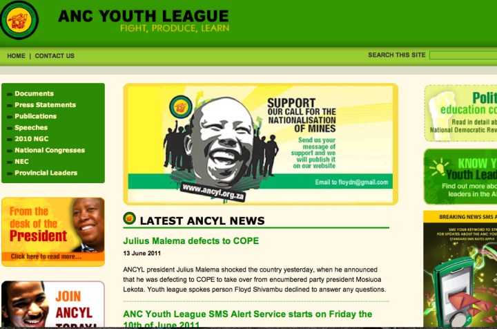 Hacker attack on Youth League’s website puts even more spotlight on Malema
