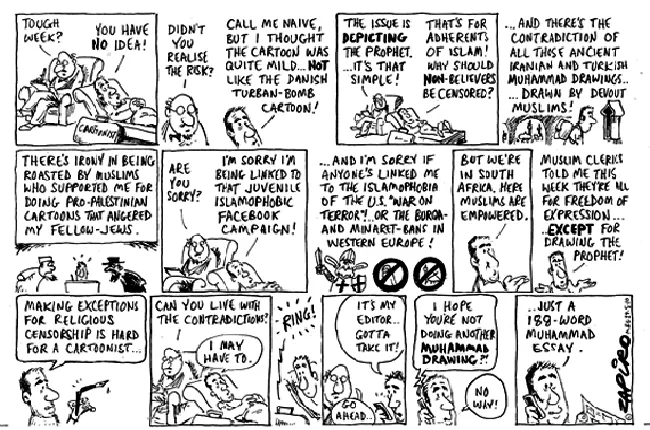 Zapiro bares all on Muhammad cartoon in, you guessed it, another cartoon