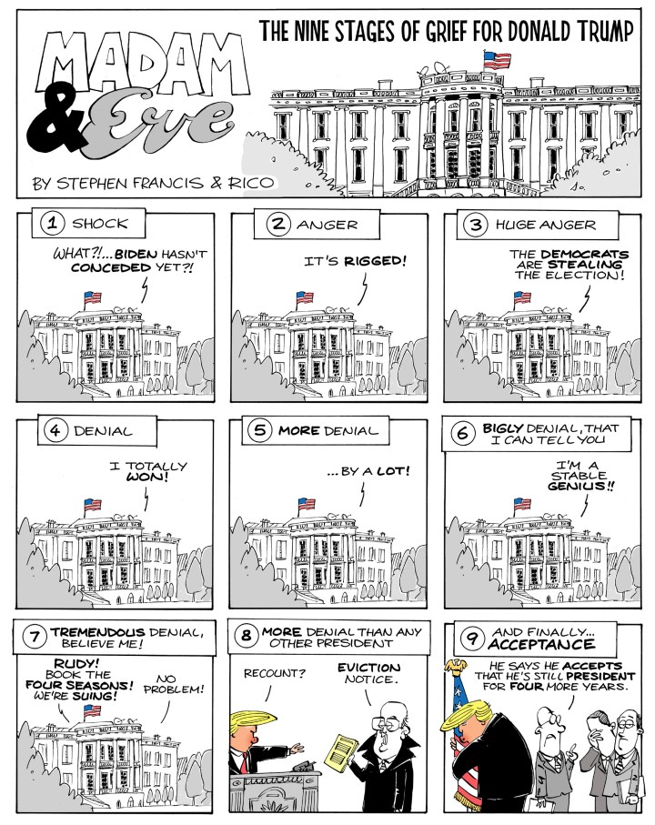 Nine Stages of Grief for Donald J Trump