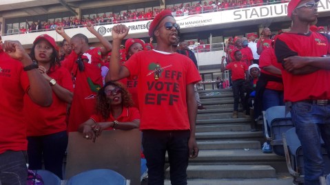 Tshela Thupa Rally: ‘Let the red flag fly high’ — Malema salutes EFF election campaign at Orlando Stadium