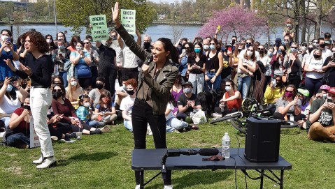 Alexandria Ocasio-Cortez mobilising to save the planet and its people
