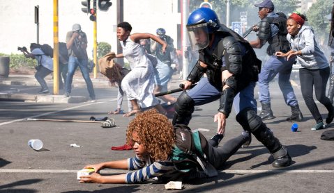 In pictures: Police take on Wits students