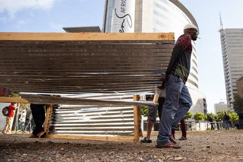 Housing activists build shacks on prime inner-city land