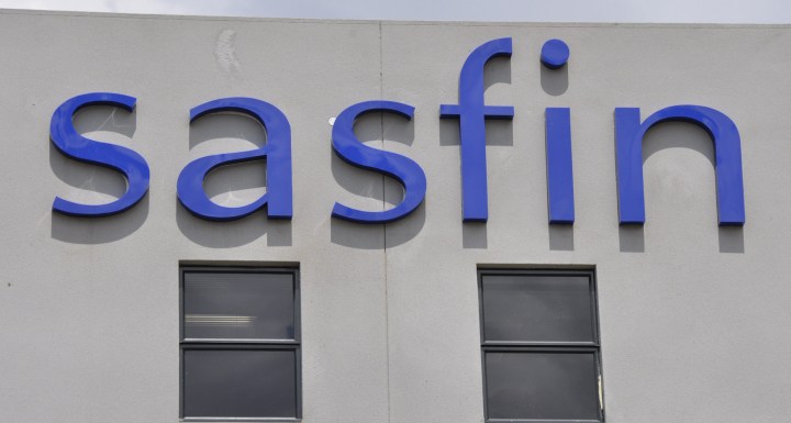 Sasfin sign on a building in Sandton, Johannesburg. (Photo by Gallo Images/Charles Gallo)