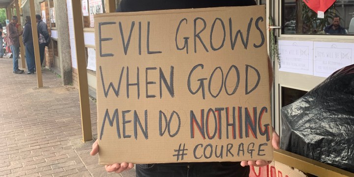 Men hold a silent protest against gender-based violence
