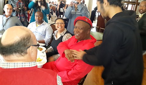 Charm offensive: EFF commander-in-chief chats up old money