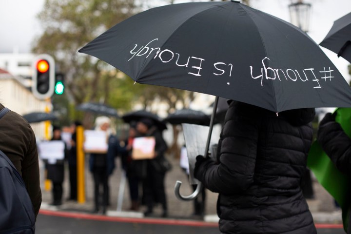 Shelter from the storm of gender-based violence: protesters brave the weather to demand funds