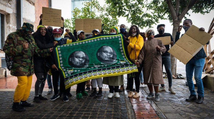 Veiled threats and discontent as Zuma supporters mobilise outside ConCourt