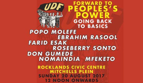 UDF at 34: ANC Western Cape seeking solace and inspiration in bleak political times