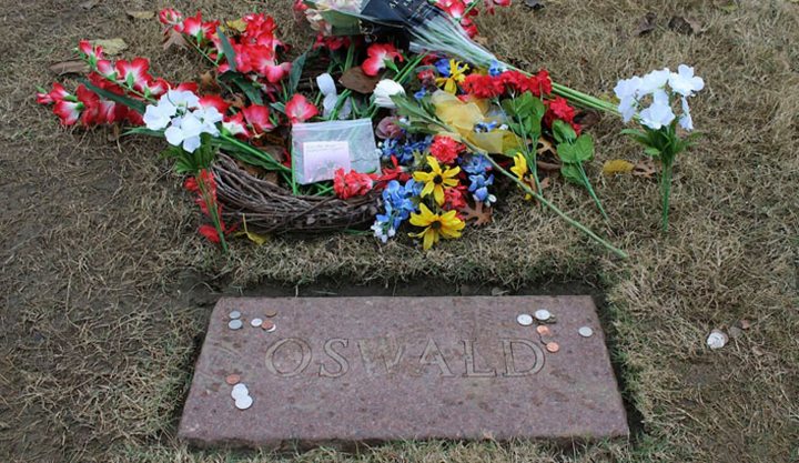 The curious and the skeptical mark murder anniversary at Oswald grave