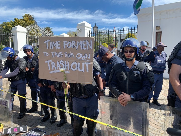 One voice at the Cape Town protest: “No more, no f**king more!”