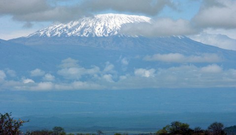 Tanzanian firefighters battle blaze on slopes of Mount Kilimanjaro