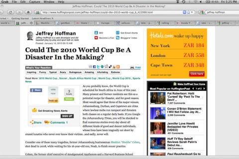 Huffington Post predicts World Cup is a ”potential disaster”