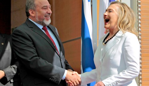 Ms Clinton and Mr Lieberman: Next US president ‘hearts’ Israel’s Putin?