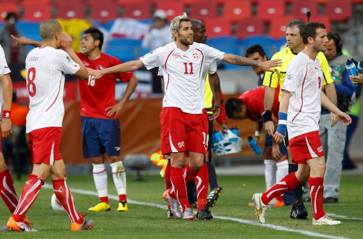 After a great battle, Chile defeat Switzerland, sort of. Yes, you guessed it, referee issues again