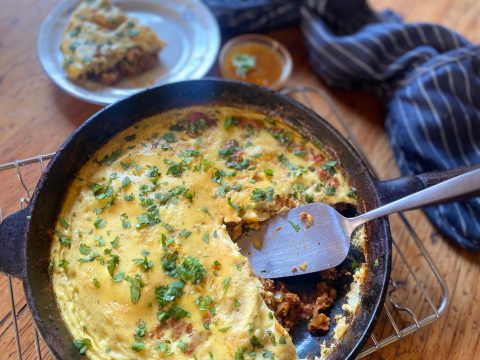 What’s cooking today: Curried mince frittata