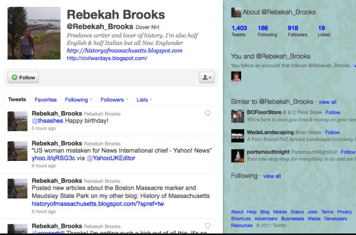 As Rebekah Brooks’ infamy grows, @Rebekah_Brooks gets her 15 minutes of fame