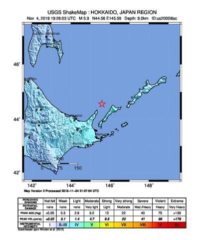 5.9-magnitude earthquake strikes off Japan’s Hokkaido: USGS